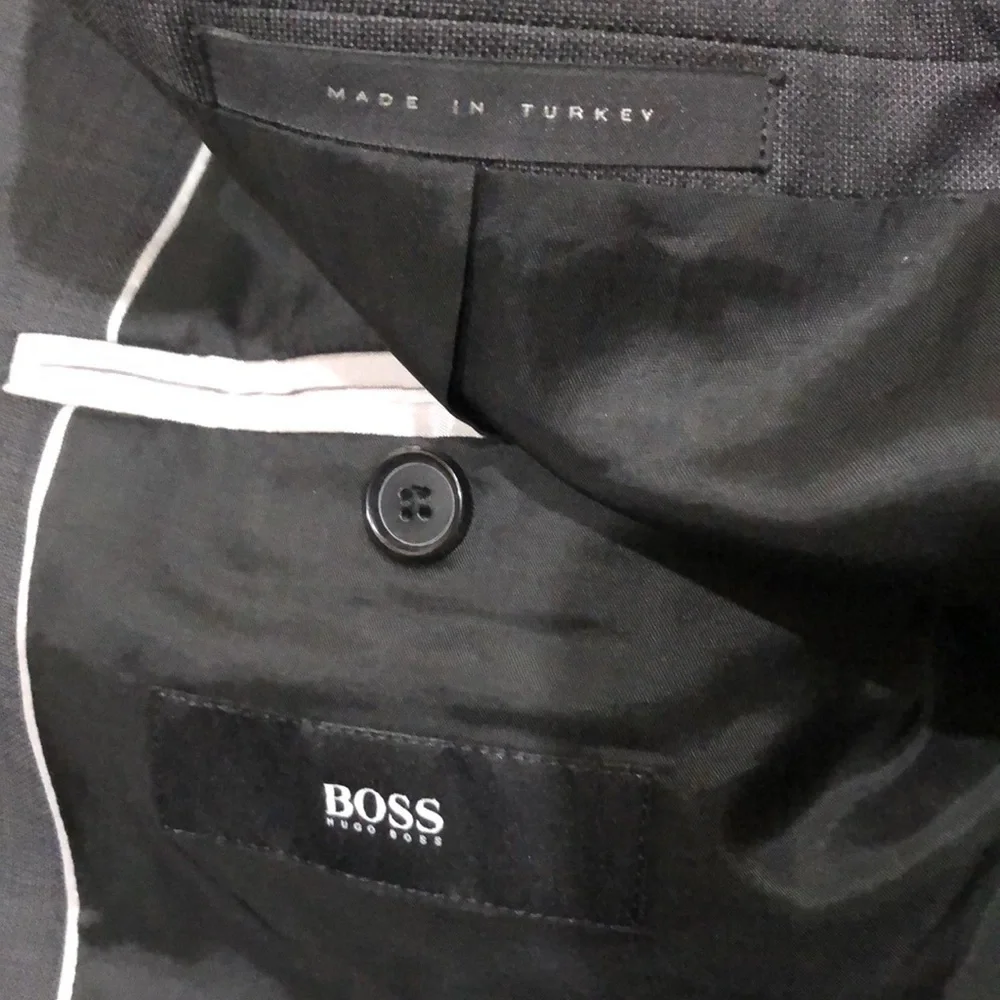 Hugo Boss The Jam Sharp Blazer Size 44L Dark Gray Virgin Wool